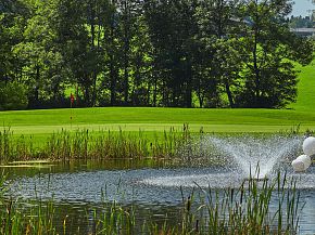Golfgrün mit Teich