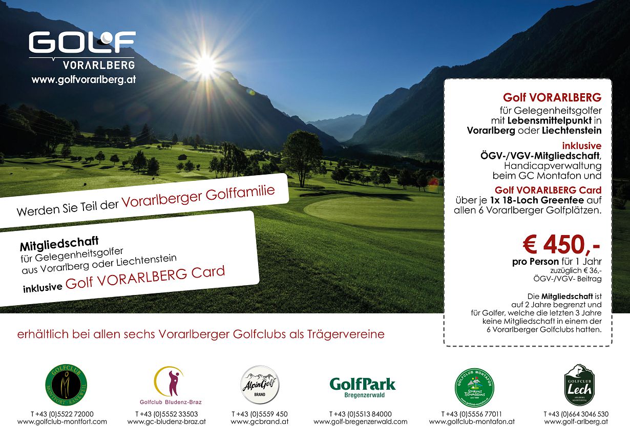 Golf Vorarlberg Flyer A5 - quer
